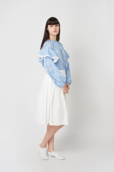 White Belted Pleated Skirt FINAL SALE