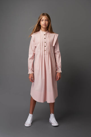 Pink Gold Buttons Dress #6111