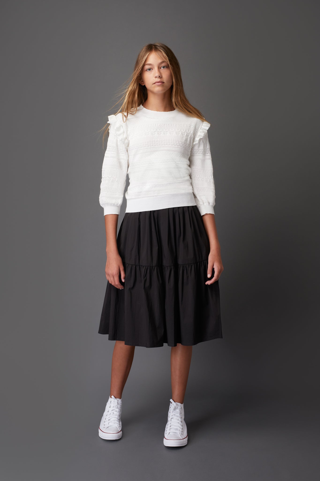 Black Tiered Skirt #1682 FINAL SALE