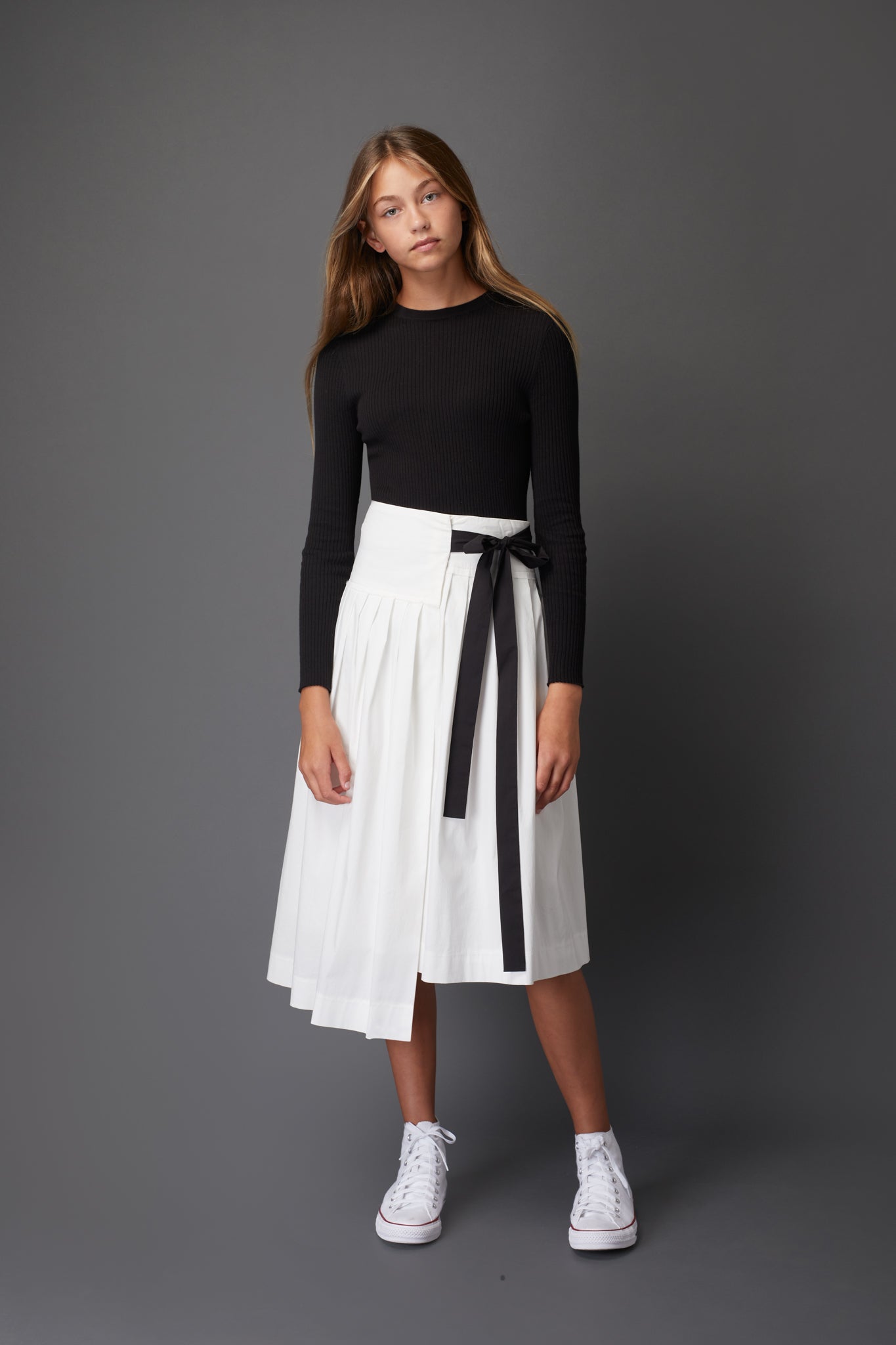 White Pleated Skirt #4028
