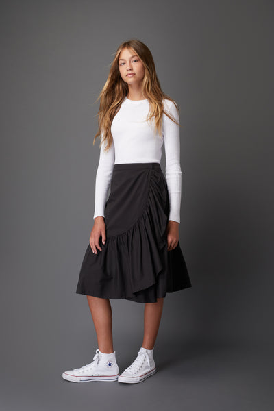 Black Ruffle Skirt #4030SS FINAL SALE