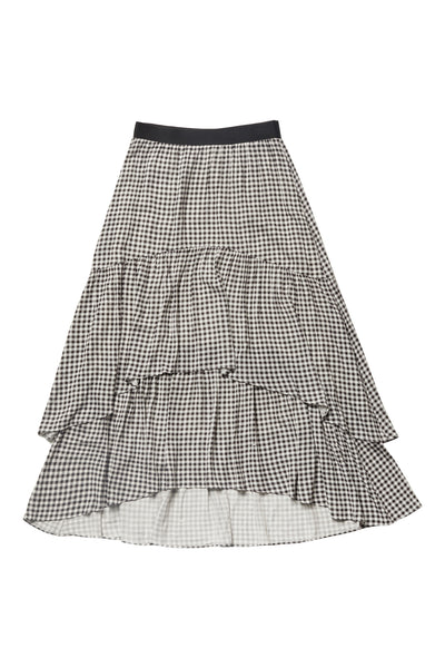 Layered Skirt in Gingham #1633LGN FINAL SALE