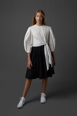 Side Tie White Blouse #1676