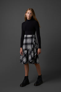 Ruffle Plaid Skirt