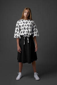 Blouse with Black Flowers #7955