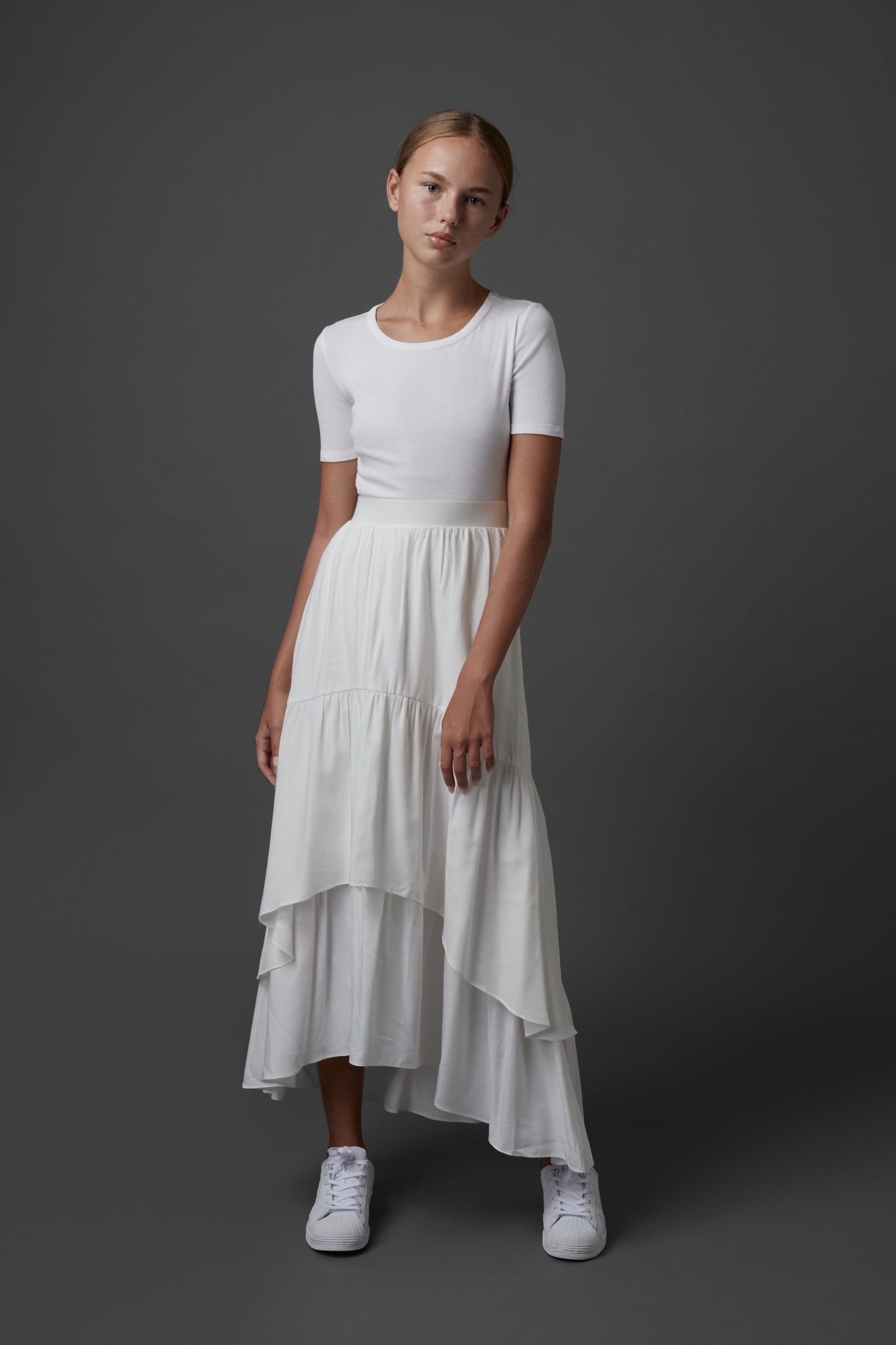 Layered Skirt in White #1633L