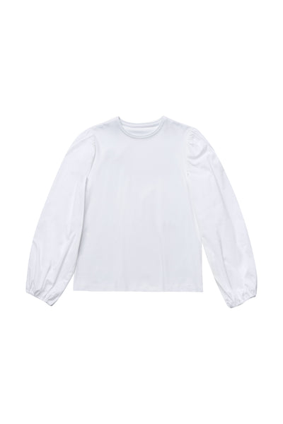 Long Puff Sleeves Top in White #4022L FINAL SALE