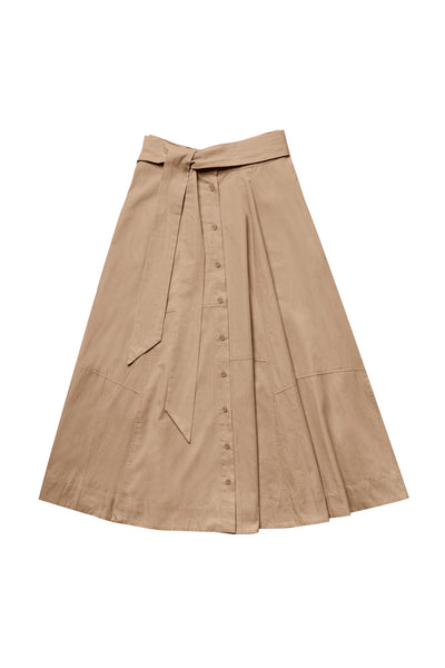 Maxi Skirt with Buttons in Front in Beige #1662 FINAL SALE