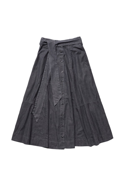 Maxi Skirt in Grey Denim #1662