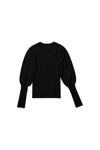 Black Puff Sleeves SweaterEOE 7107 FINAL SALE