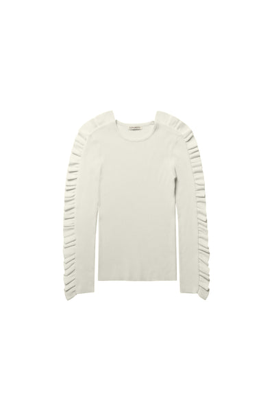 Ivory Ruffle Sleeves Sweater